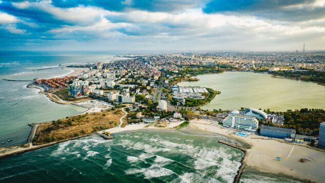 Coastline of Black Sea. Sunny day.