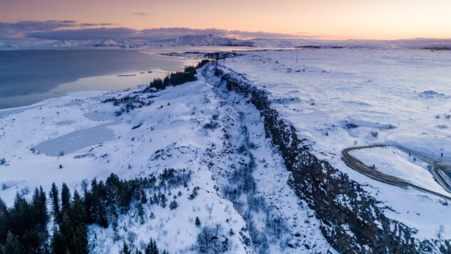 Thingvellir National Park, Iceland at sunset