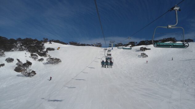 Chairlift on slopes at Perisher