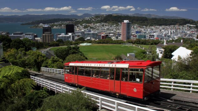 Red cable car, Wellington New Zealand