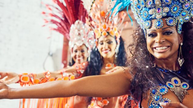 Samba dancers performing at a carnival
