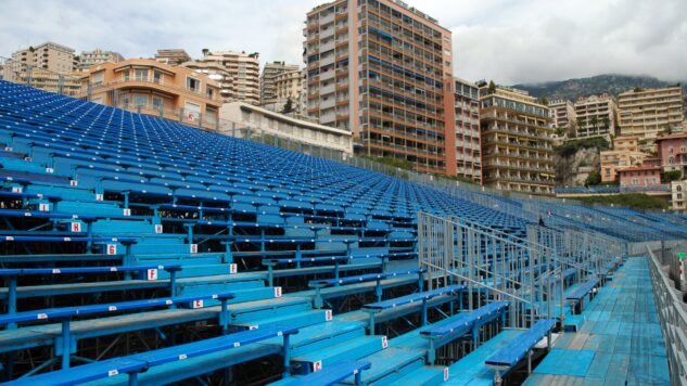 Blue seats at a grand prix Circuit